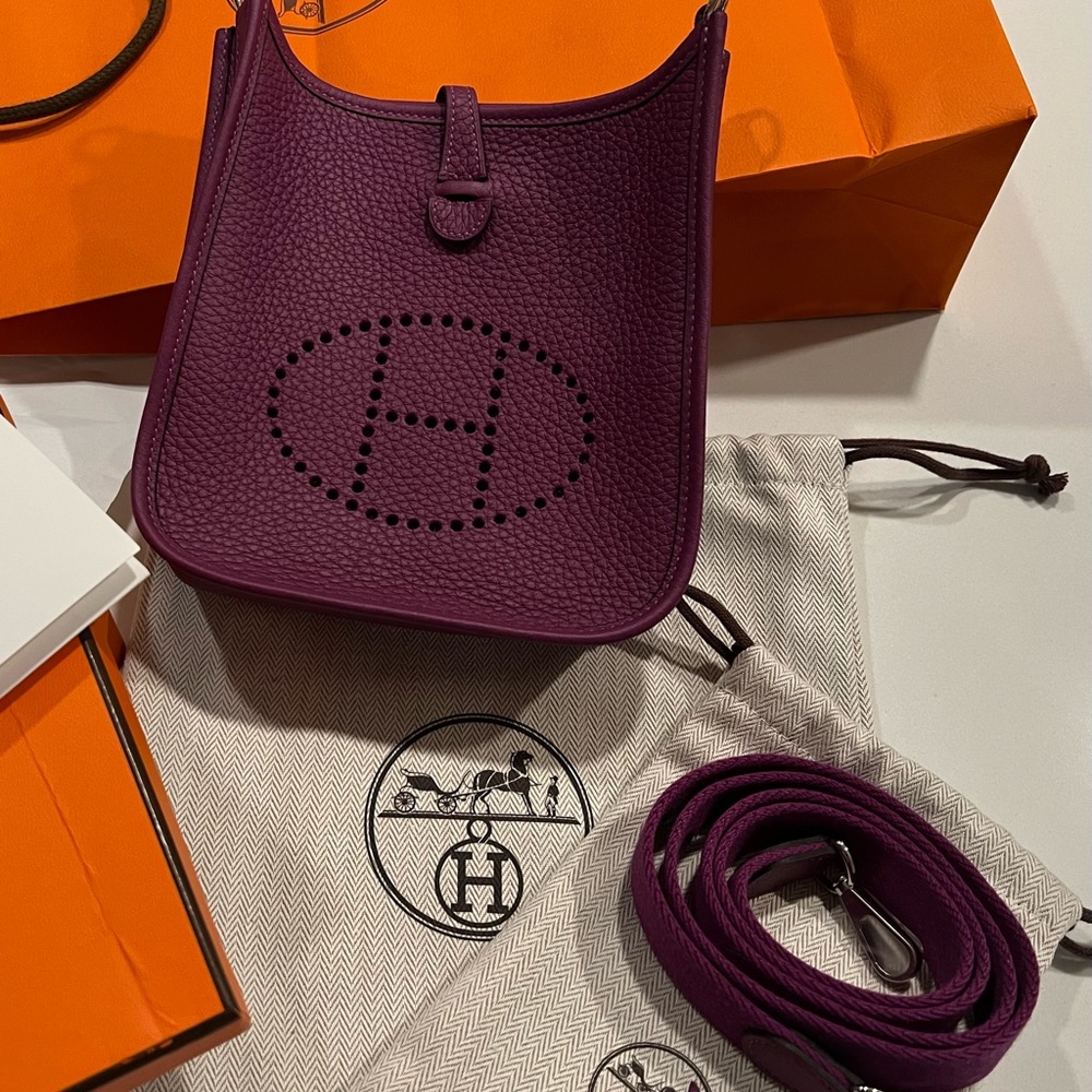 Hermes Evelyne 16 Taurillon Clemence in Anemone w/Silver hardware BNIB